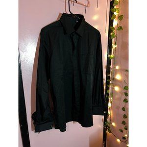 Black Button down longsleeve shirt with cufflinks size 16 32/33